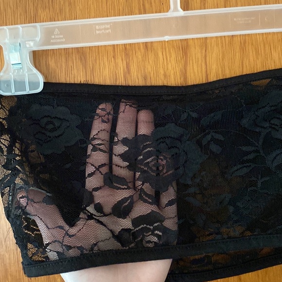 ROMWE Black Lace Floral Print 2-Piece Lingerie Set - Picture 8 of 9